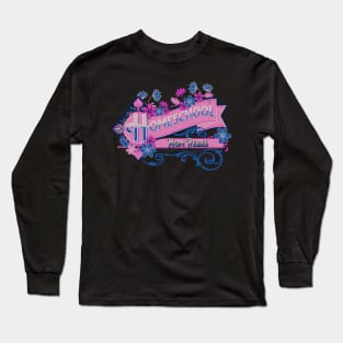 Homeschool Mom Rebel Vintage Label in Pink and Blue Long Sleeve T-Shirt